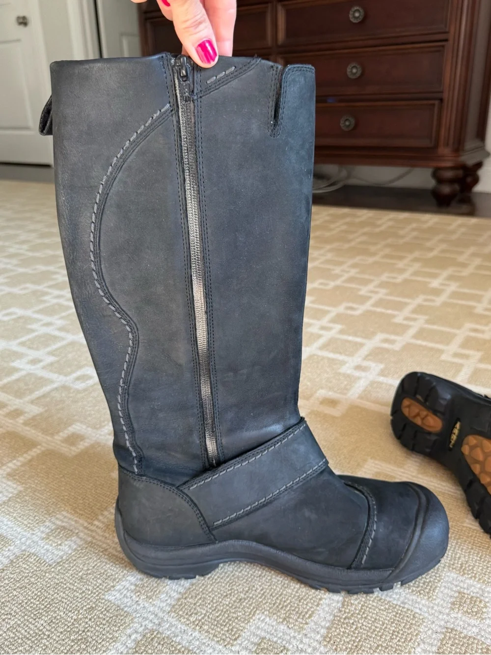 KEEN Black Leather KEEN.DRY Tall Waterproof Boots Comfort Winter Women’s 10